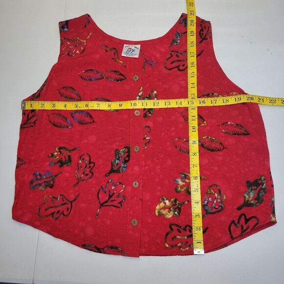 Young Fashion Vintage Red Patterned Culottes and Sleeveless Top Matching Set - Picture 9 of 12